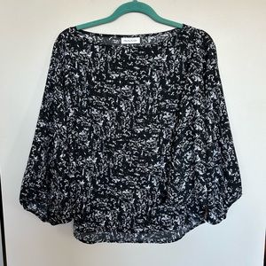 Prologue Black and White Flowy Blouse